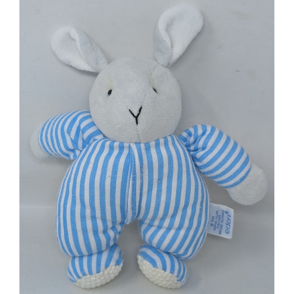 Vintage Eden Rabbit Plush Goodnight Moon Bunny Lovey Stuffed Animal 90's Rattle